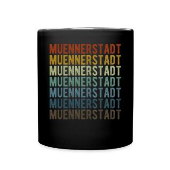 Muennerstadt Stadt Retro Vintage - Tasse einfarbig - Schwarz - Vorne