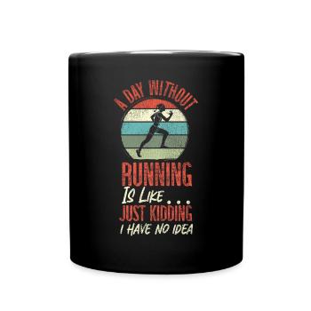 Running Runner Half Marathon - Tasse einfarbig - Schwarz - Vorne