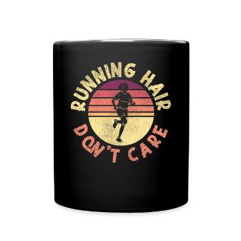 Running Runner Half Marathon Girl - Full Colour Mug - black - Front
