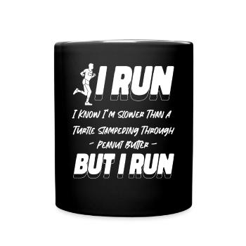 Running Runner Semi-Marathon I Run - Mug uni - noir - Devant