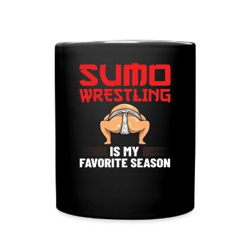 Sumo Ringen Ringkamp Ringersport Mawashi - Tasse einfarbig - Schwarz - Vorne