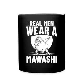 Sumo Ringen Ringkamp Ringersport Mawashi - Tasse einfarbig - Schwarz - Vorne