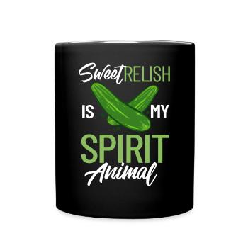 Sweet Relish Pickles Bottle Spice Jar - Full Colour Mug - black - Front