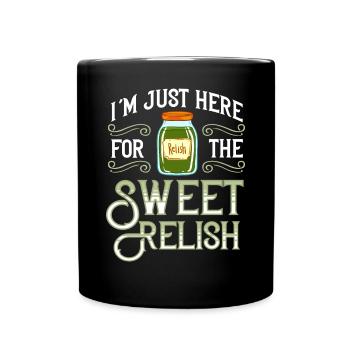 Sweet Relish Pickles Bottle Spice Jar - Full Colour Mug - black - Front