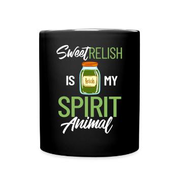 Sweet Relish Pickles Bottle Spice Jar - Full Colour Mug - black - Front