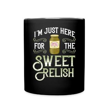 Sweet Relish Pickles Bottle Spice Jar - Full Colour Mug - black - Front