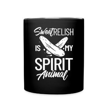 Sweet Relish Pickles Bottle Spice Jar - Full Colour Mug - black - Front
