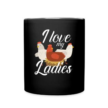 J’aime mes dames Poulet Poussins Poussins Poulets - Mug uni - noir - Devant