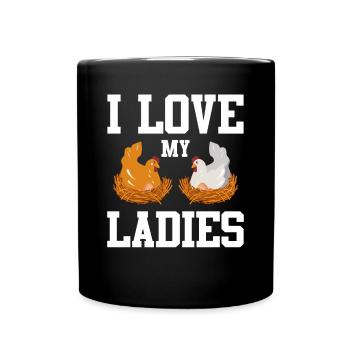 J’aime mes dames Poulet Poussins Poussins Poulets - Mug uni - noir - Devant