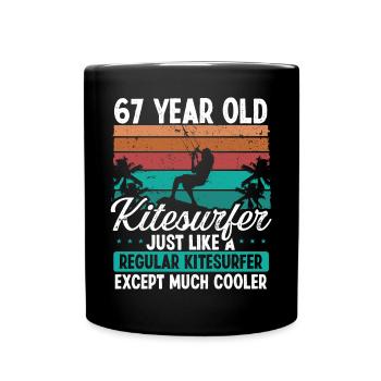 67 Anniversaire Kitesurf 67 ans Kitesurf - Mug uni - noir - Devant