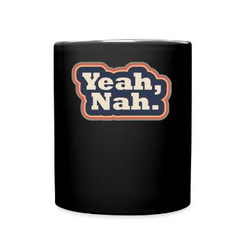 Yeah Nah Rainbow WordPlay Uncertainty - Full Colour Mug - black - Front