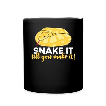 Banana Ball Python Snake It Till You Make It - Full Colour Mug - black - Front