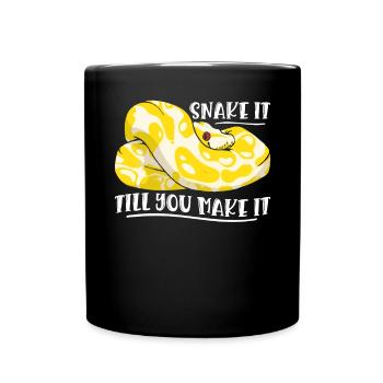 Banana Ball Python Snake It Till You Make It - Tasse einfarbig - Schwarz - Vorne