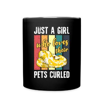 Banana Ball Python Just A Girl Who Loves Their - Tasse einfarbig - Schwarz - Vorne