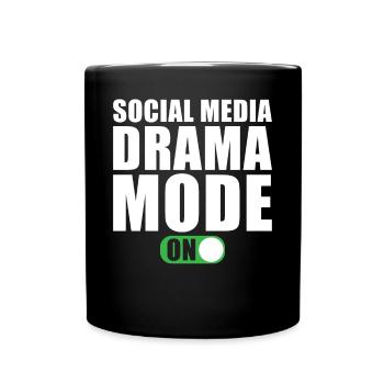 Social Media Modus Ein - Tasse einfarbig - Schwarz - Vorne