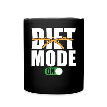 Diet Saying Diet Mode On - Full Colour Mug - black - Front
