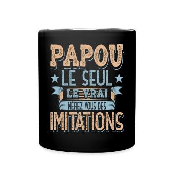Papou Fete Des Grand Père Papy - Mug uni - noir - Devant