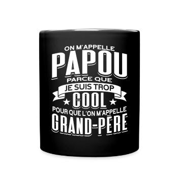 Papou Fete Des Grand Pères Papy - Mug uni - noir - Devant