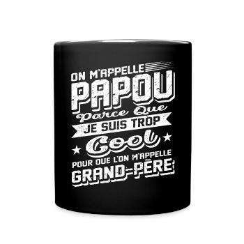 Papou Fete Des Grand Pères Papy - Mug uni - noir - Devant