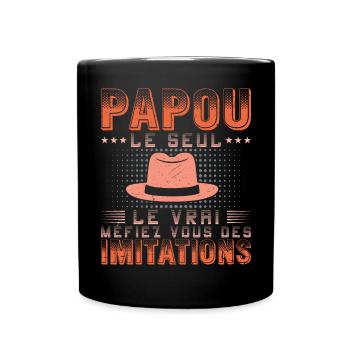 Papou Fete Des Grand Père Papy - Mug uni - noir - Devant