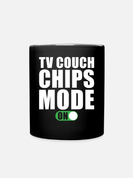 Tv Couch Chips Modus Ein - Tasse einfarbig - Schwarz