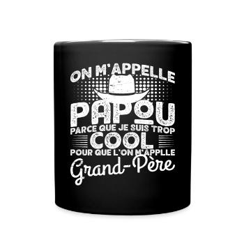 Papou Fete Des Grand Pères Papy - Mug uni - noir - Devant