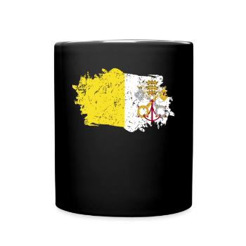 Vatican City Flag Grunge Vatican City Flag - Full Colour Mug - black - Front