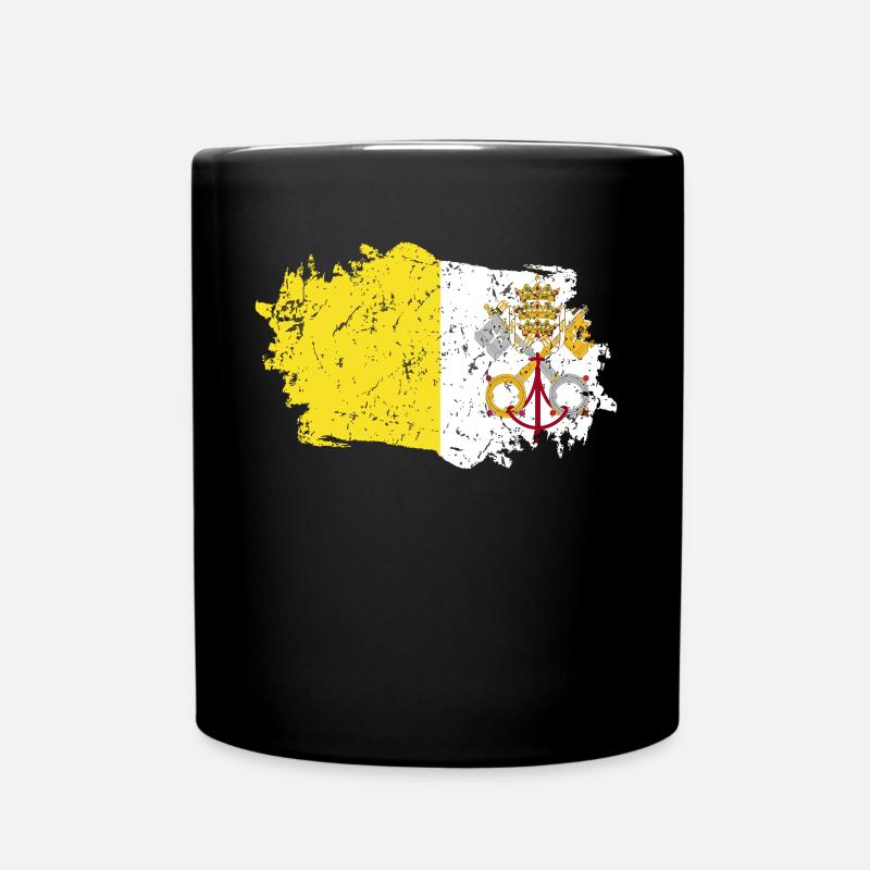 Drapeau de la Cité du Vatican Grunge Drapeau de la Cité du Vatican - Mug uni - noir