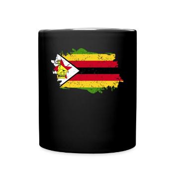 Zimbabwe Flag Grunge Zimbabwe Flag - Mug uni - noir - Devant