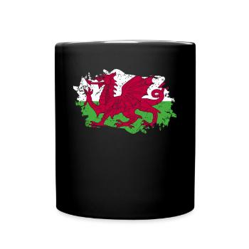 Drapeau du Pays de Galles Grunge Drapeau du Pays de Galles - Mug uni - noir - Devant