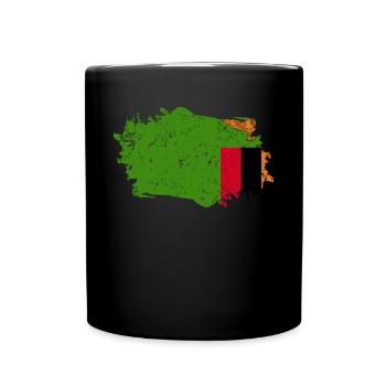Drapeau de la Zambie Grunge Drapeau de la Zambie - Mug uni - noir - Devant