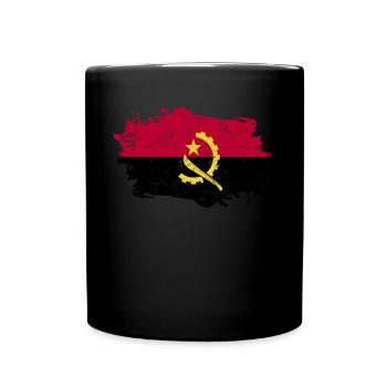 Angola Flagge Grunge Angola Fahne - Tasse einfarbig - Schwarz - Vorne