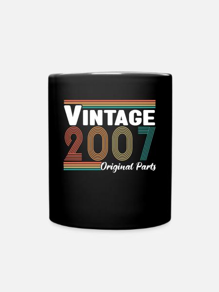 Vintage 2007 Original Parts Birthday Gift - Full Colour Mug - black