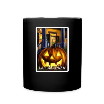 La Calabaza K�rbiskarte Mexikanische Lotteriekarte - Tasse einfarbig - Schwarz - Vorne
