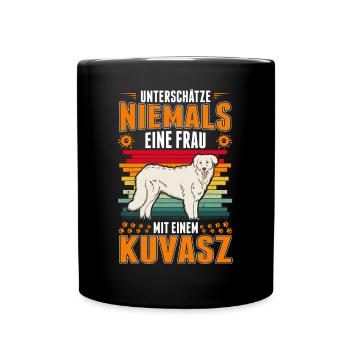 Kuvasz Besitzerin Ungarischer Kuvasz Frau - Tasse einfarbig - Schwarz - Vorne