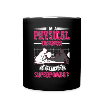 Physiotherapist Superpower Physiotherapy Physio - Full Colour Mug - black - Front