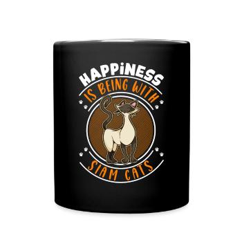 Siamese Cat Happy Siamese Cat Siam cat - Full Colour Mug - black - Front