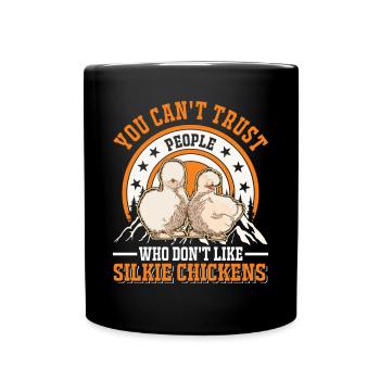 Silk Chicken Gift Silkie Chicken - Full Colour Mug - black - Front