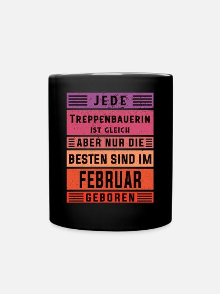 Zimmermann Geburtstag Februar geboren - Tasse einfarbig - Schwarz
