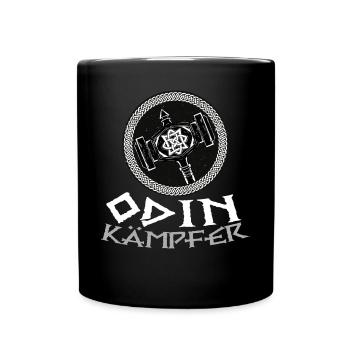 Wikinger Hammer - Odin Wikinger Krieger Kämpfer - Tasse einfarbig - Schwarz - Vorne