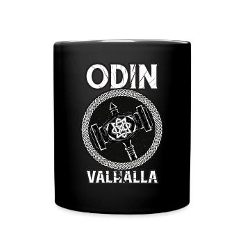 Wikinger Hammer - Odin Walhalla Wikinger Krieger - Tasse einfarbig - Schwarz - Vorne