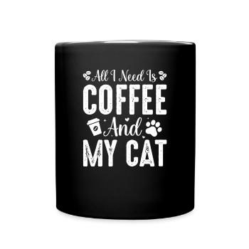 Katze Haustier Spruch Katzen Liebhaber Besitzer - Tasse einfarbig - Schwarz - Vorne