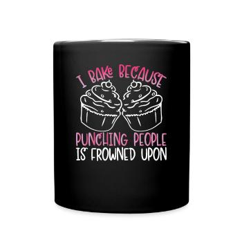 Beating People Is Frowned upon - Full Colour Mug - black - Front
