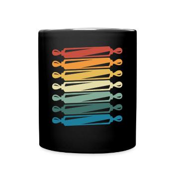 Dough roll in retro vintage - Full Colour Mug - black - Front