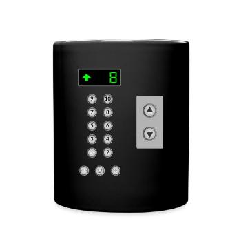 elevator panel, mechanic elevator - Full Colour Mug - black - Front