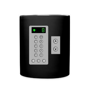 elevator, mechanic elevator - Full Colour Mug - black - Front