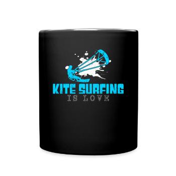 kite surfen Spruch - Tasse einfarbig - Schwarz - Vorne
