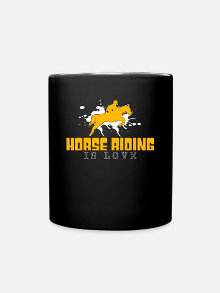 Pferde reiten Spruch - Tasse einfarbig - Schwarz