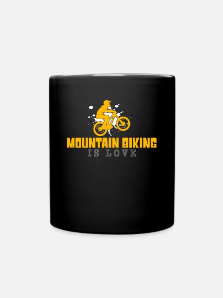 mountain biking - Full Colour Mug - black