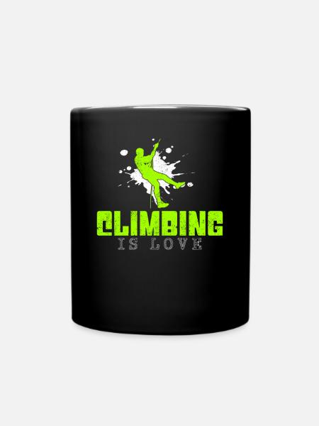 Klettern Spruch - Tasse einfarbig - Schwarz
